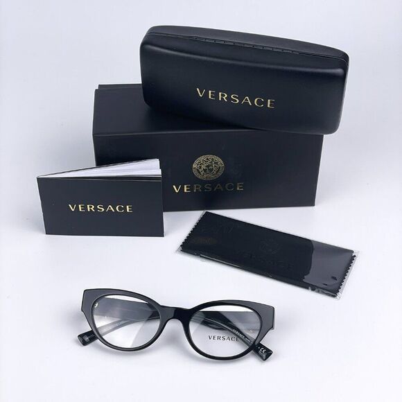 SALE! NEW Versace VE3282 GB1 Black Cat Eye Women Eyeglasses